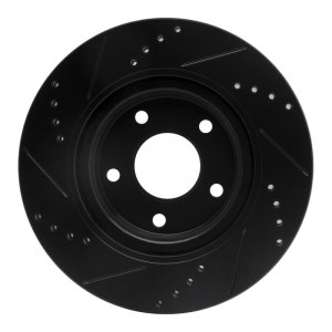 Nissan Juke Brake Rotor (1) - Front Right - R1 Concepts - Drilled & Slotted - Black - `11-`19